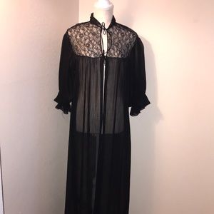 Vintage Sheer Black Lacy Robe